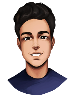 Illustrated portrait of Andrew Novac